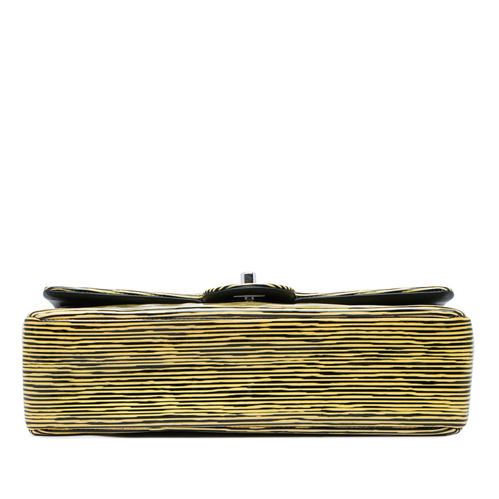 Chanel Classic Rayé Double rabat Moyen Jaune – vue 3 – GABY PARIS