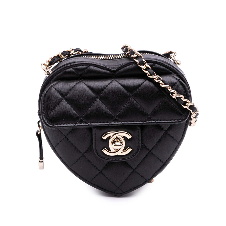 Chanel Mini Cuir d’agneau CC in Love Heart Sac porté croisé