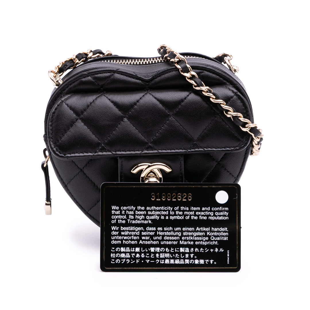 Chanel Mini Cuir d’agneau CC in Love Heart Sac porté croisé