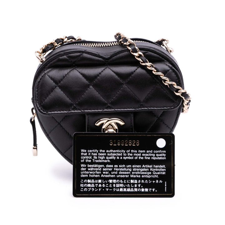 Chanel Mini Cuir d’agneau CC in Love Heart Sac porté croisé