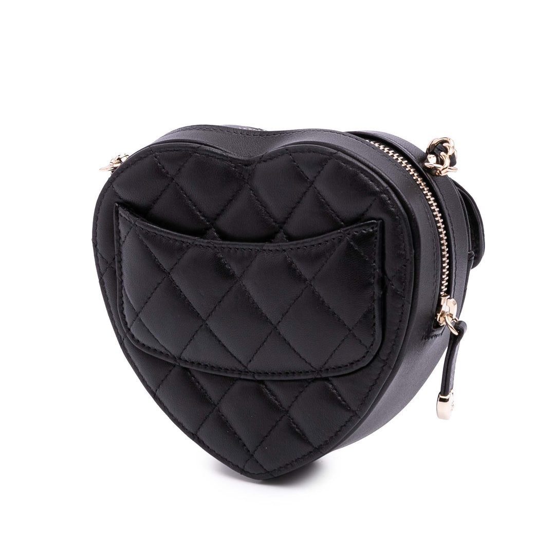 Chanel Mini Cuir d’agneau CC in Love Heart Sac porté croisé