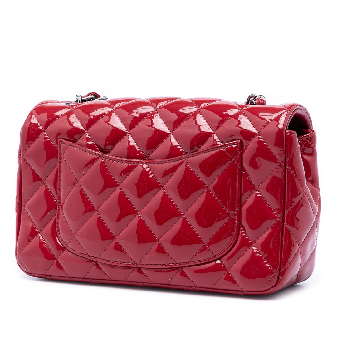 Chanel Mini Rectangular Classic Cuir verni Simple rabat