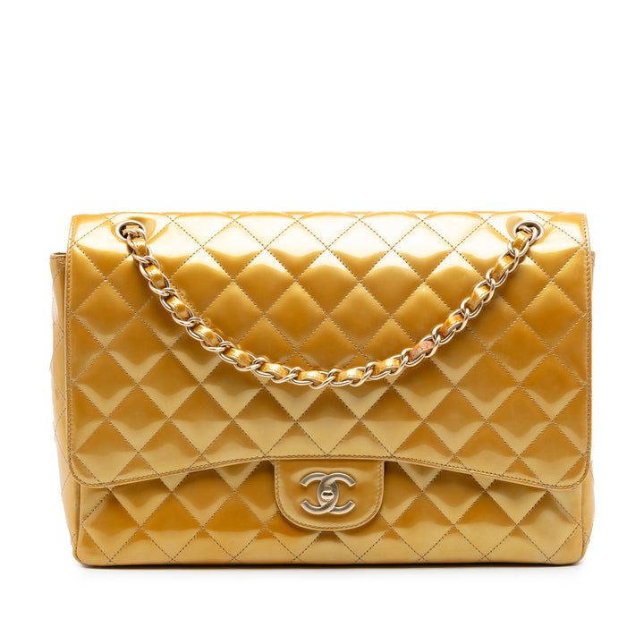 Chanel Maxi Classic Cuir verni Simple rabat