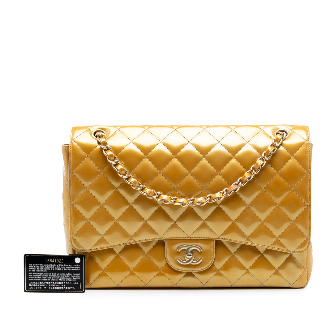 Chanel Maxi Classic Cuir verni Simple rabat