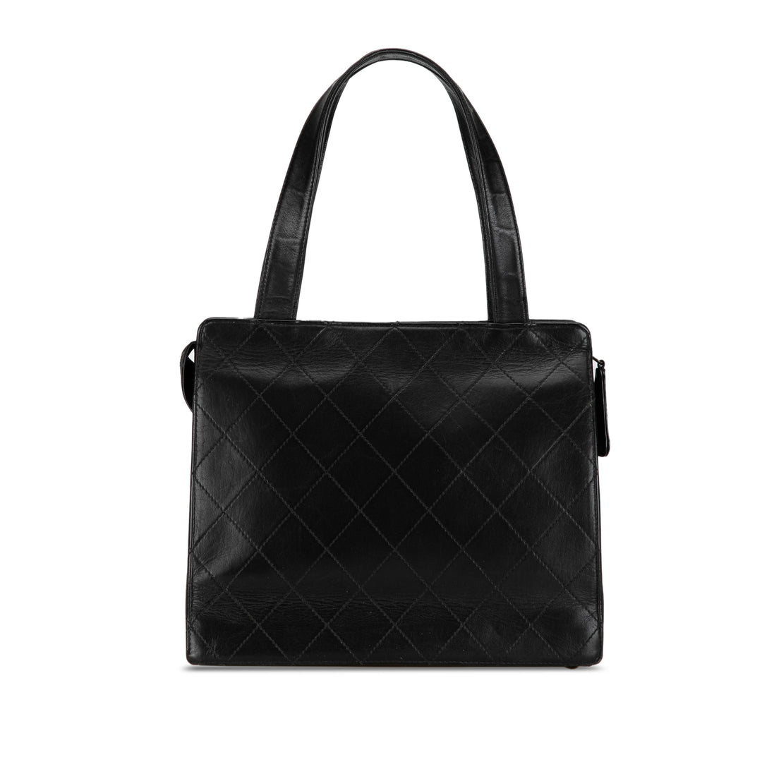 CC Quilted Calfskin Tote Black - Gaby Paris