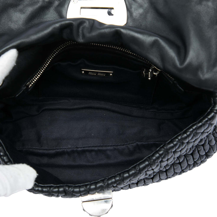 Miu Miu Matelasse Cristal à rabat Sac Cuir nappa