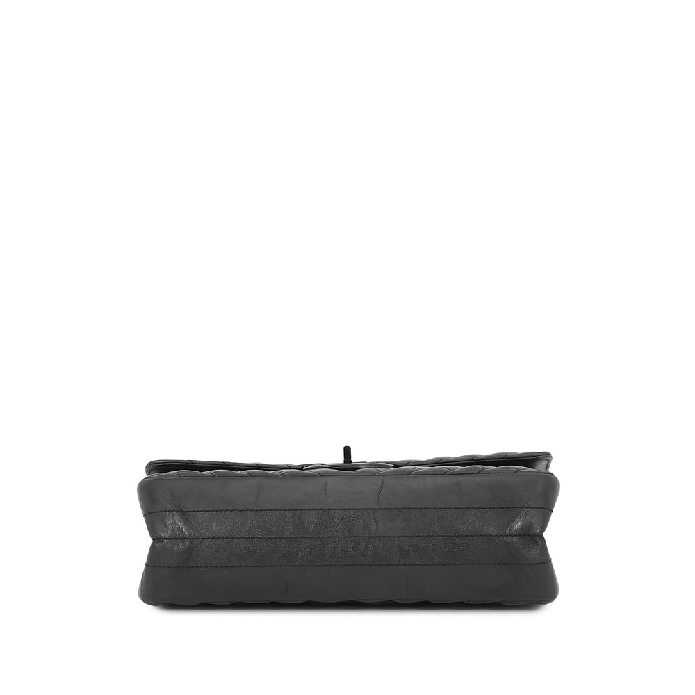 Chanel Chevron So Reissue 2.55 Double rabat 225 Cuir d'agneau Noir – vue 2 – GABY PARIS