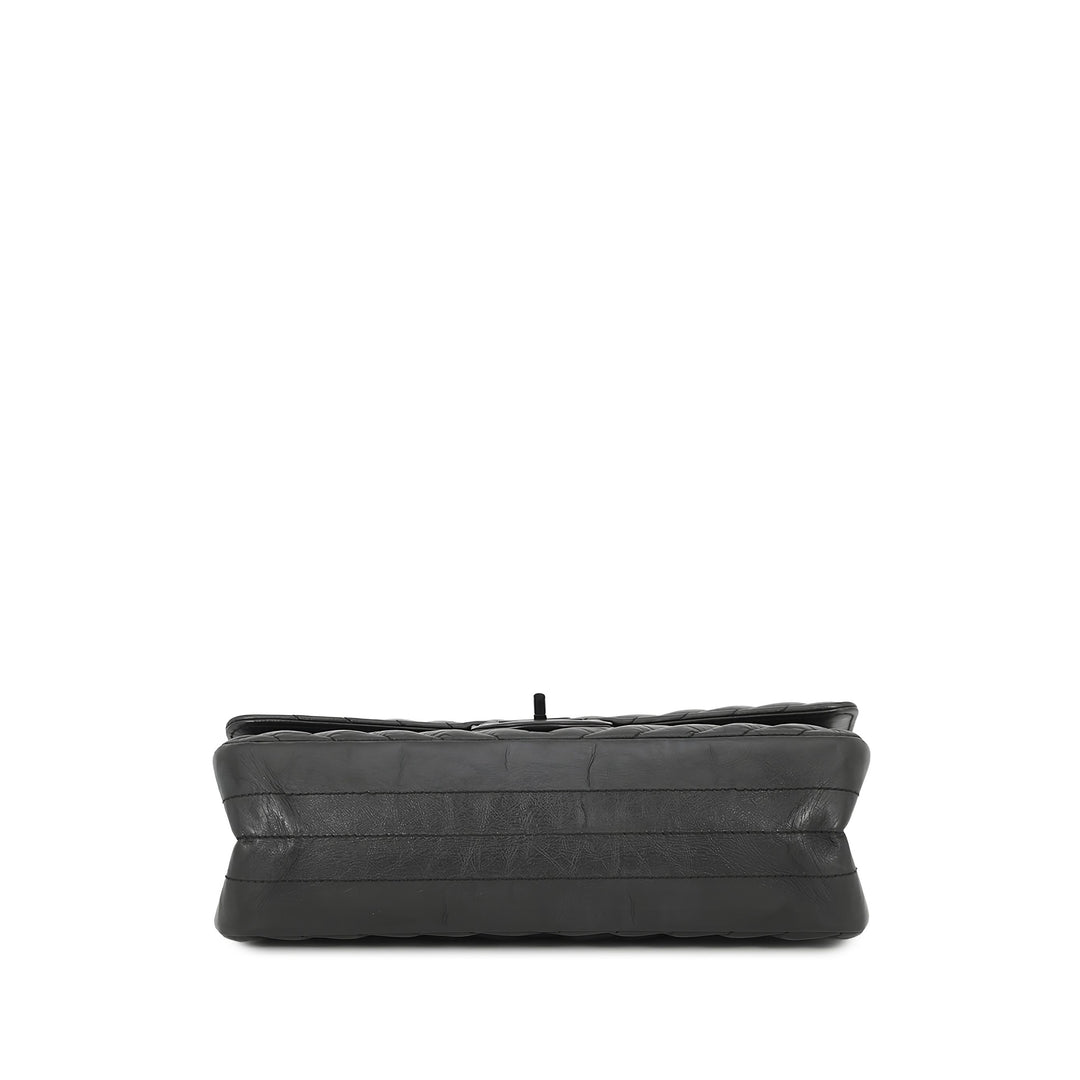 Chanel Chevron So Reissue 2.55 Double rabat 225 Cuir d'agneau Noir – vue 2 – GABY PARIS