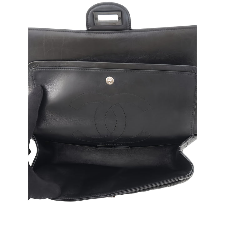 Chanel Chevron So Reissue 2.55 Double rabat 225 Cuir d'agneau Noir – vue 3 – GABY PARIS