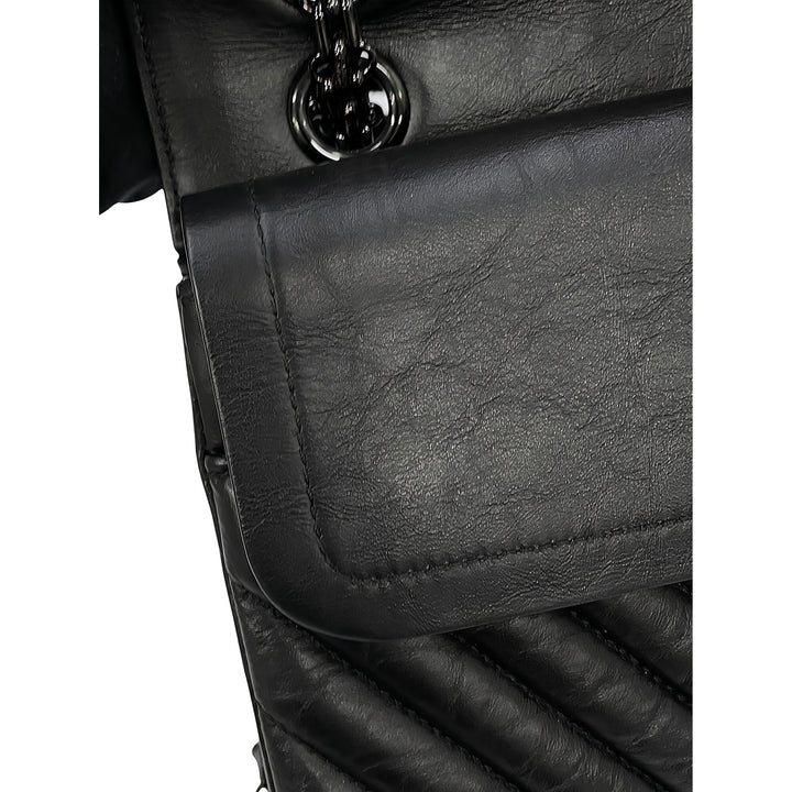 Chanel Chevron So Reissue 2.55 Double rabat 225 Cuir d'agneau Noir – vue 9 – GABY PARIS