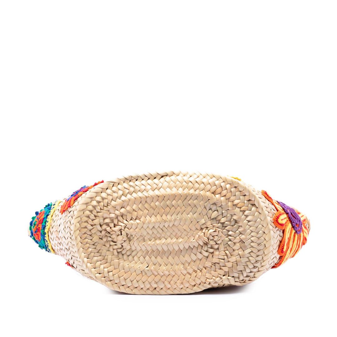 LOEWE Large brodé Raffia Basket Cabas