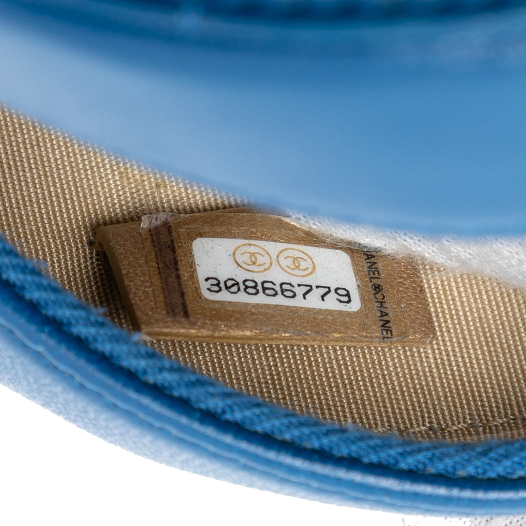 Chanel CC Matelassé Cuir d’agneau Perle Crush Rond Pochette avec chaîne