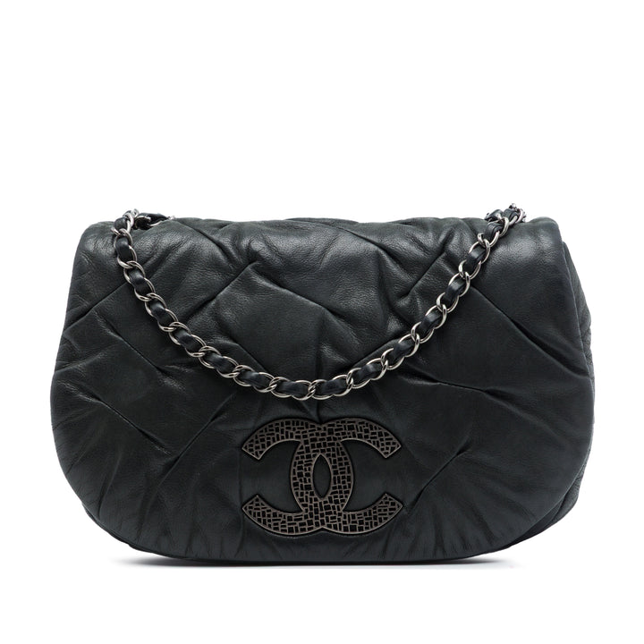 Chanel Iridescent Cuir de veau East Glint à rabat