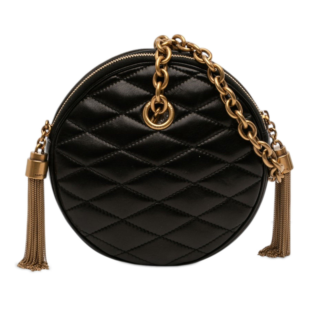 Saint Laurent Matelassé Le Maillon Rond Pompon Chain Sac porté croisé