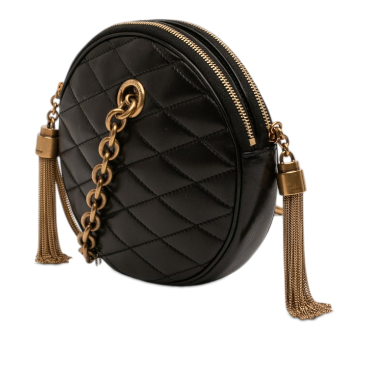 Saint Laurent Matelassé Le Maillon Rond Pompon Chain Sac porté croisé
