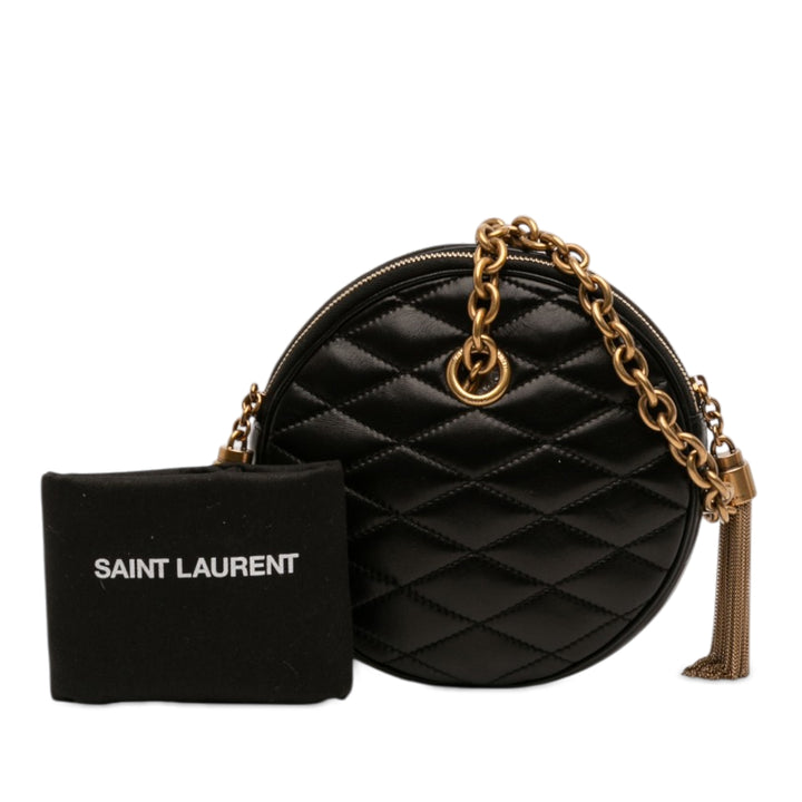Saint Laurent Matelassé Le Maillon Rond Pompon Chain Sac porté croisé