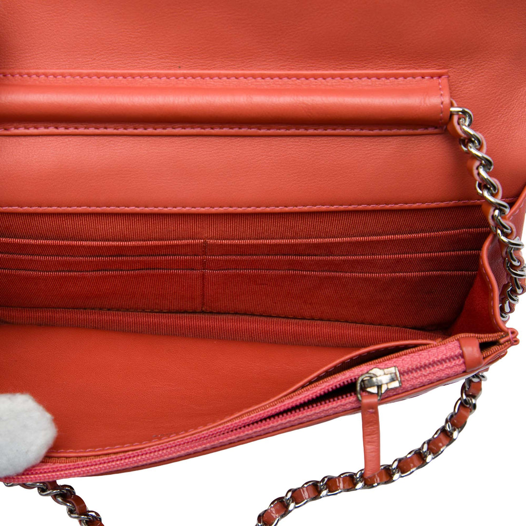 CC Matelassé Wallet on Chain Rose