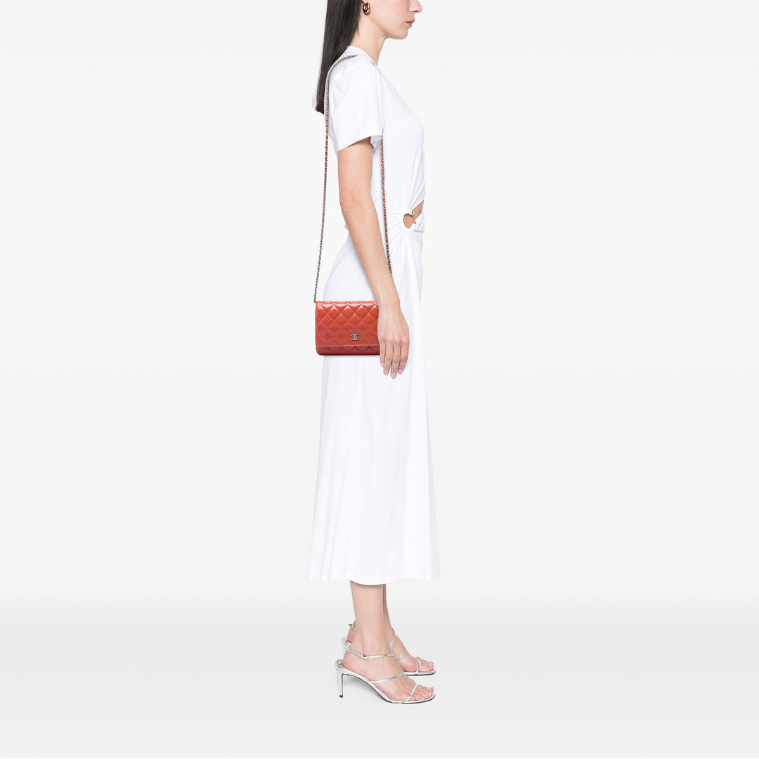 CC Matelassé Wallet on Chain Rose