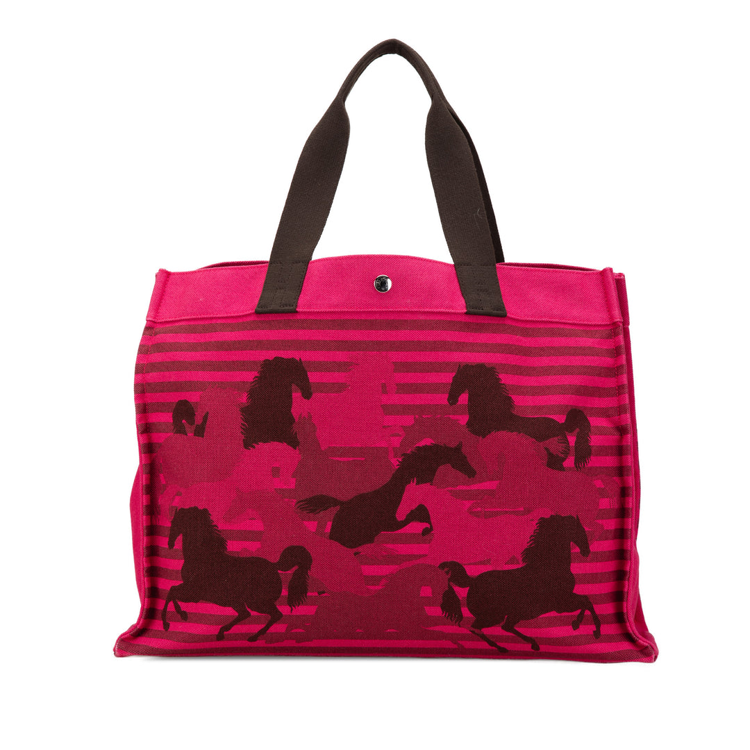 Toile Chevaux En Camouflage Beach Tote Pink - Gaby Paris