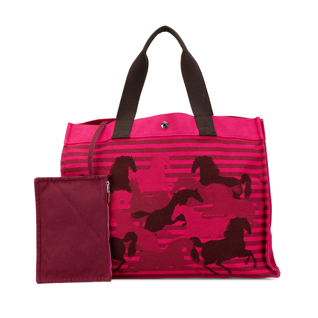 Toile Chevaux En Camouflage Beach Tote Pink - Gaby Paris