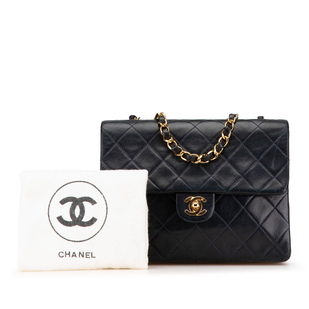 Mini Classic Lambskin Single Flap Black - Gaby Paris