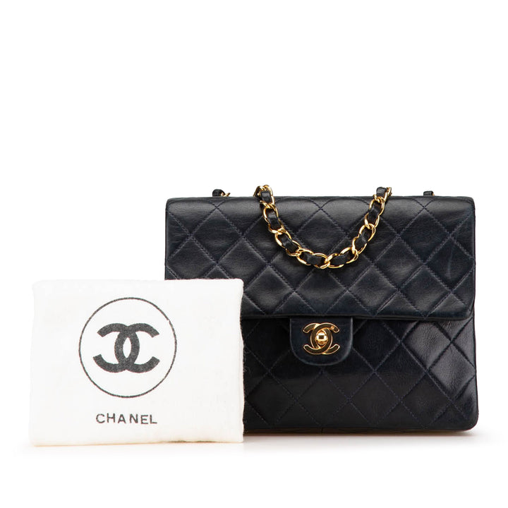 Mini Classic Lambskin Single Flap Black - Gaby Paris