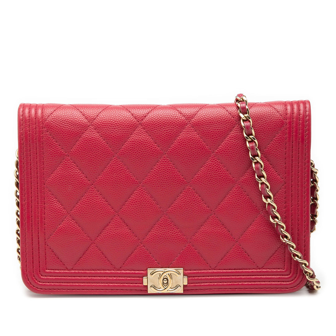 Chanel Matelassé Caviar Boy Wallet on Chain