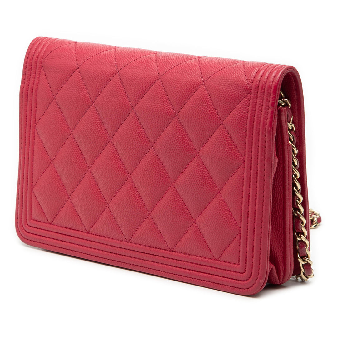 Chanel Matelassé Caviar Boy Wallet on Chain