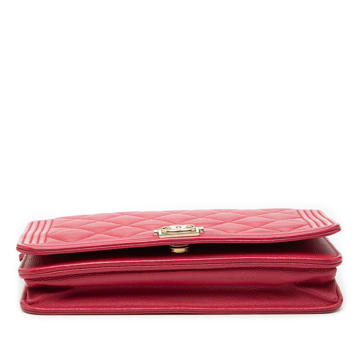 Chanel Matelassé Caviar Boy Wallet on Chain