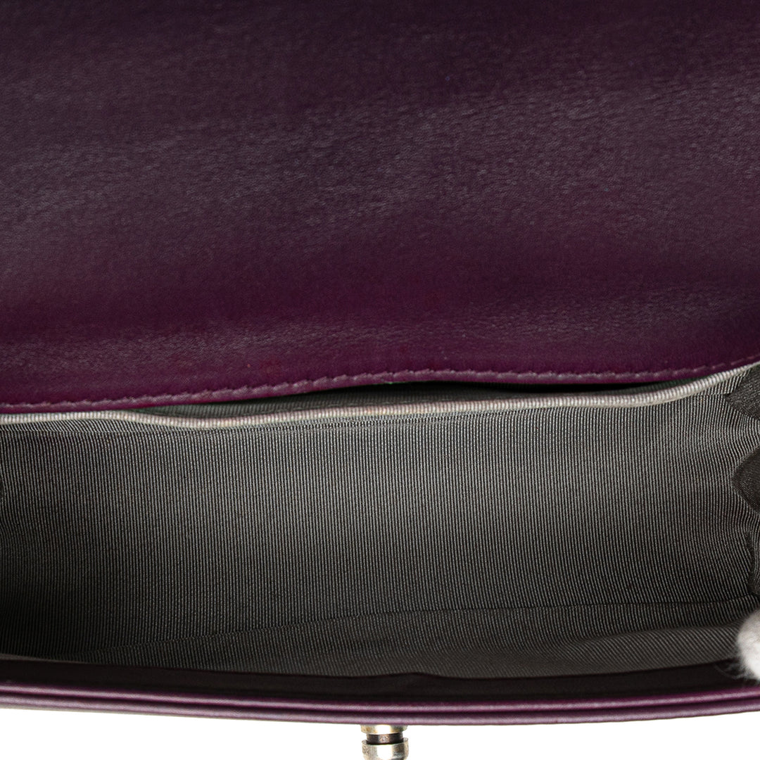 Small Quilted Velvet Boy Flap Purple - Gaby Paris