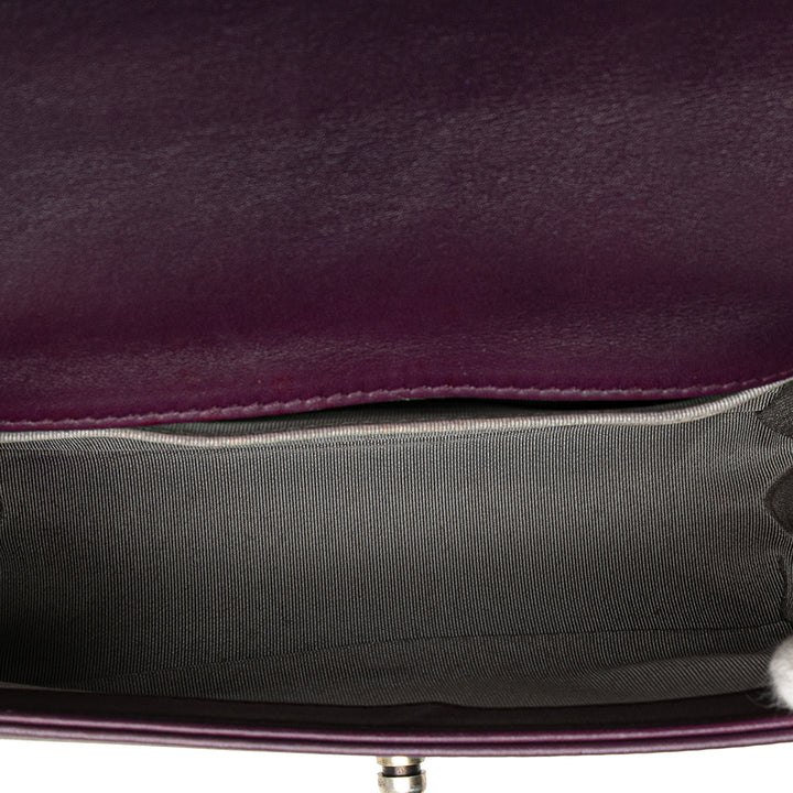 Small Quilted Velvet Boy Flap Purple - Gaby Paris