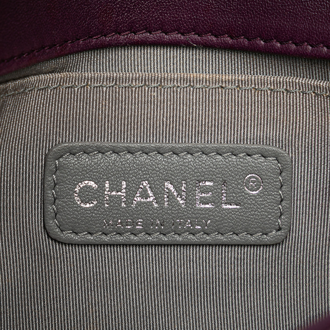 Small Quilted Velvet Boy Flap Purple - Gaby Paris