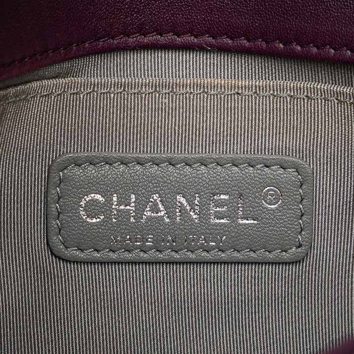 Small Quilted Velvet Boy Flap Purple - Gaby Paris