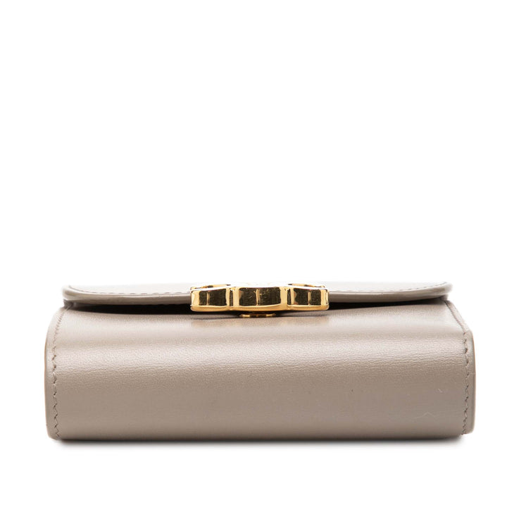 Celine brillant Cuir de veau Triomphe à rabat Small Portefeuille
