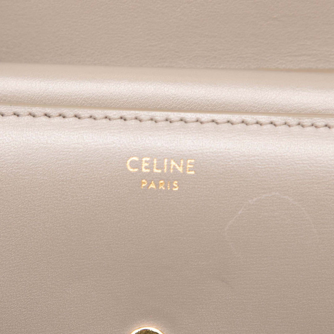 Celine brillant Cuir de veau Triomphe à rabat Small Portefeuille