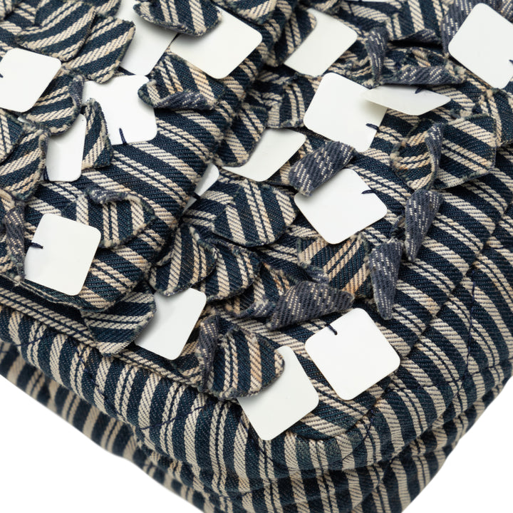 Medium Cotton Striped Double Flap Blue - Gaby Paris