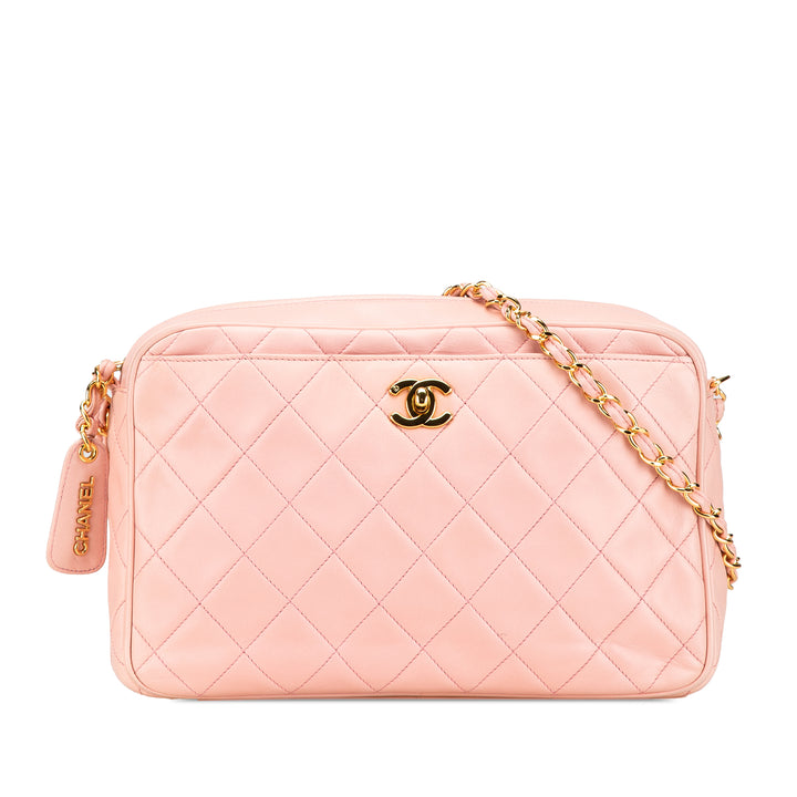 Chanel CC Matelassé Cuir d’agneau Camera Sac porté croisé