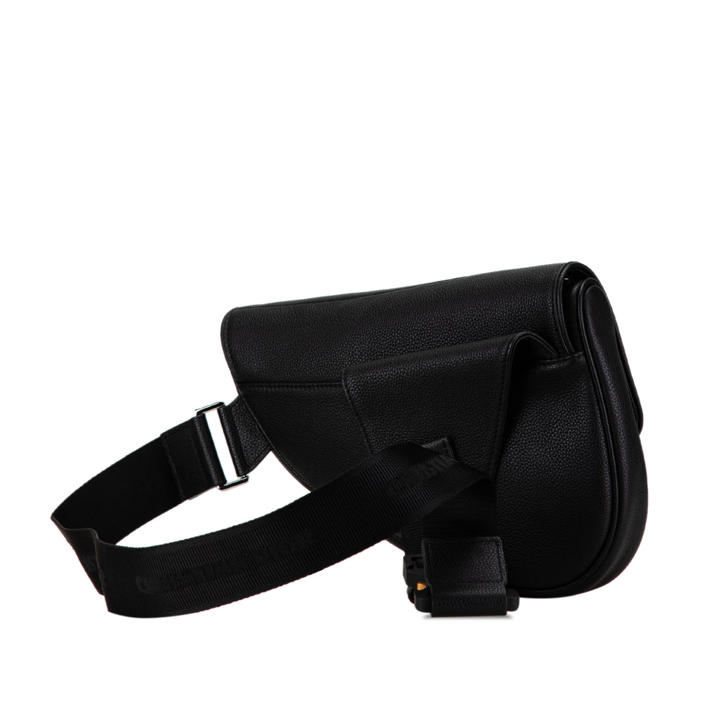 Mini Leather Saddle Crossbody Black - Gaby Paris