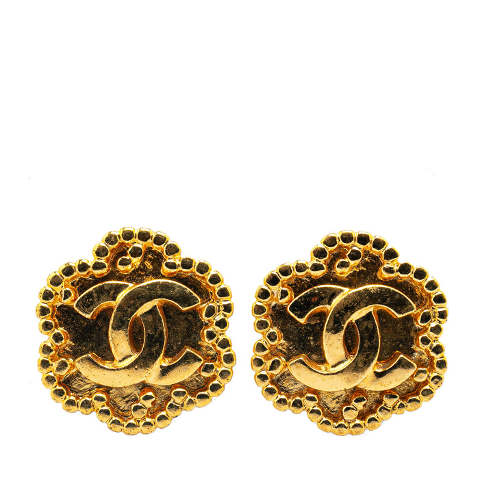 Gold Plated CC Clip On Earrings Gold - Gaby Paris