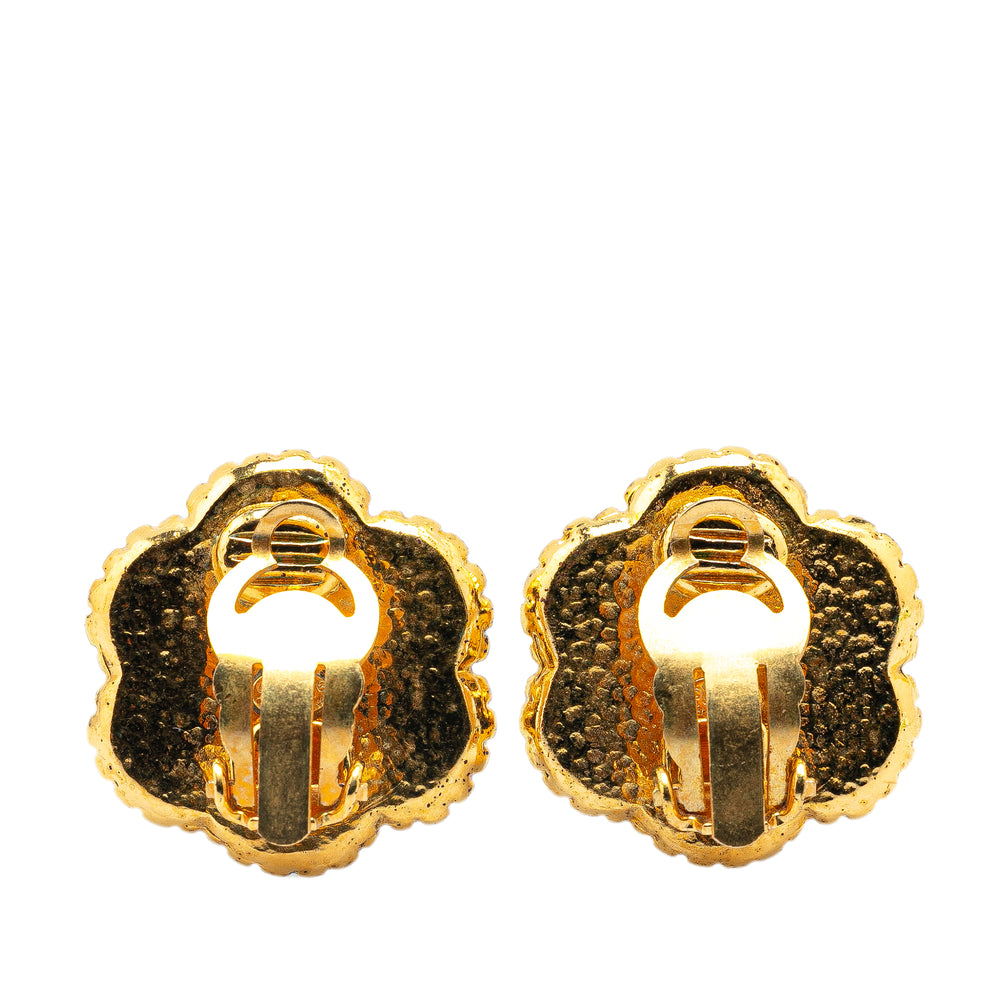 Gold Plated CC Clip On Earrings Gold - Gaby Paris