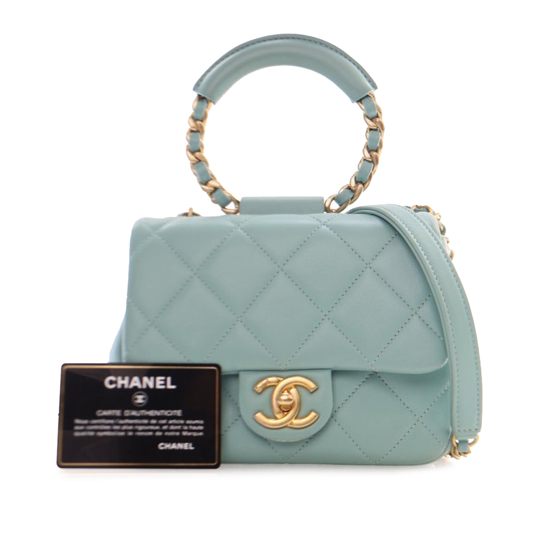 Chanel Mini Lambskin In The Loop Flap Blue - GABY PARIS