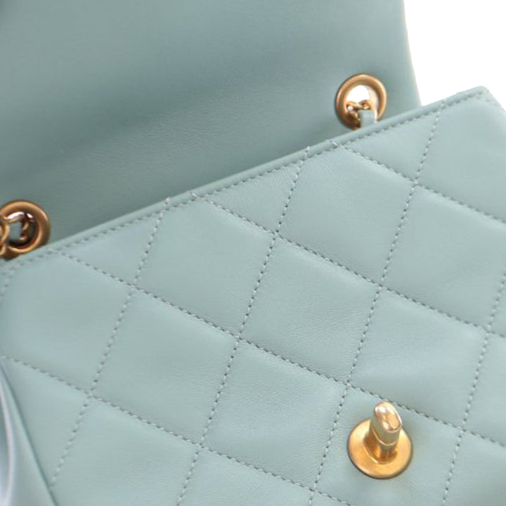 Mini Lambskin In The Loop Flap Blue - Gaby Paris