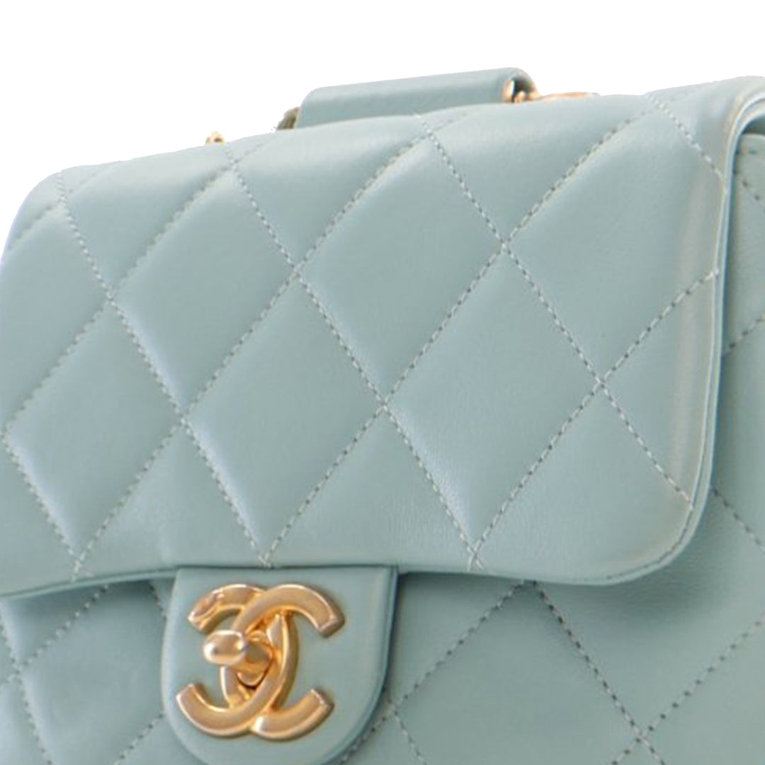 Mini Lambskin In The Loop Flap Blue - Gaby Paris