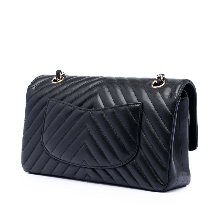 Chanel Medium Classic Chevron Cuir d’agneau Double rabat