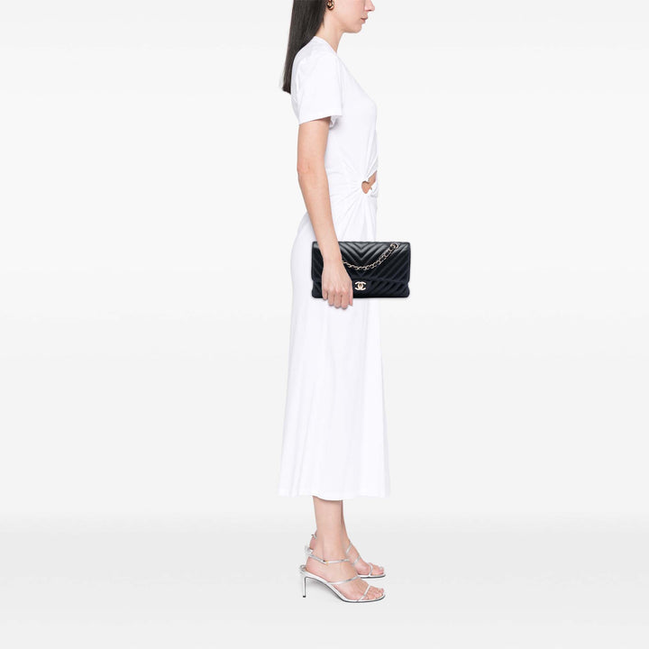 Chanel Medium Classic Chevron Cuir d’agneau Double rabat