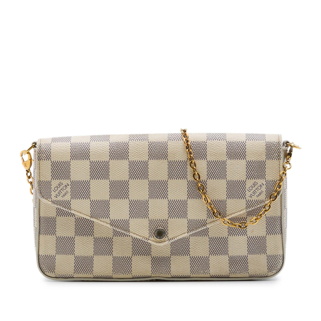 Louis Vuitton Pochette Felicie Damier Azur Blanc – vue principale – GABY PARIS