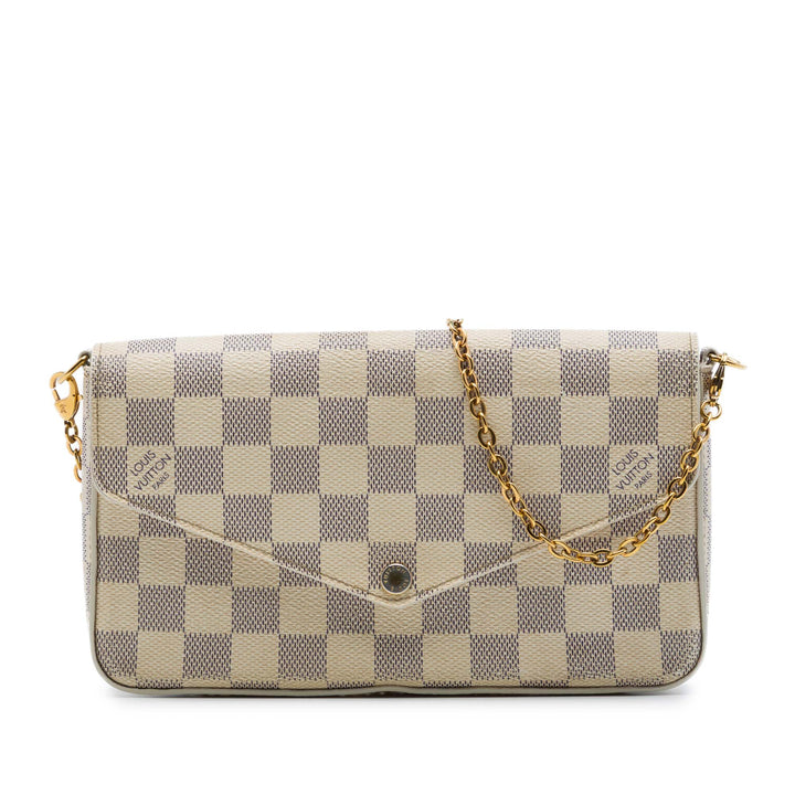 Louis Vuitton Pochette Felicie Damier Azur Blanc – vue principale – GABY PARIS