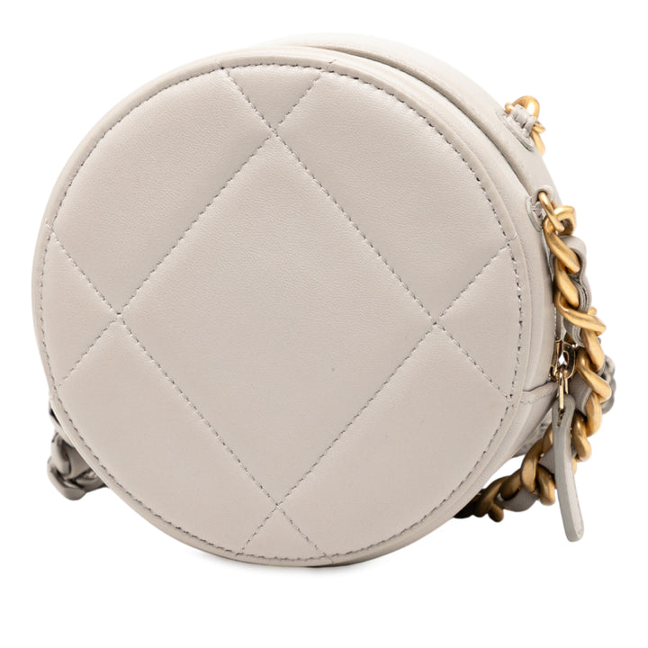 Chanel Cuir d’agneau 19 Rond Pochette avec chaîne