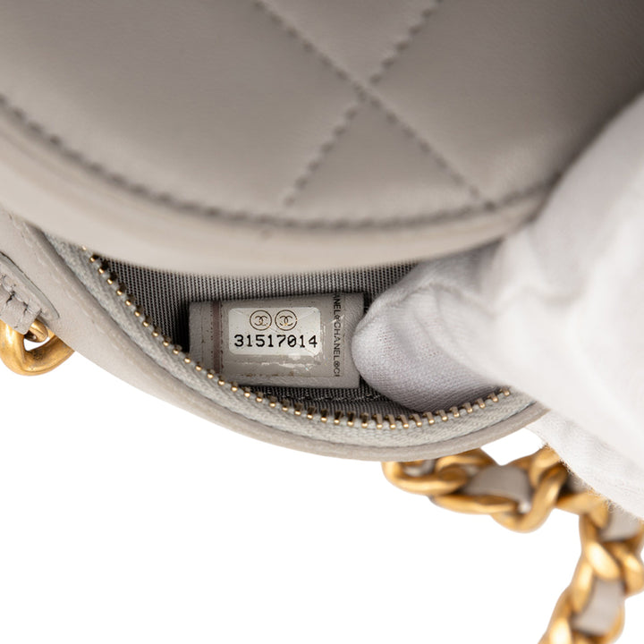 Chanel Cuir d’agneau 19 Rond Pochette avec chaîne