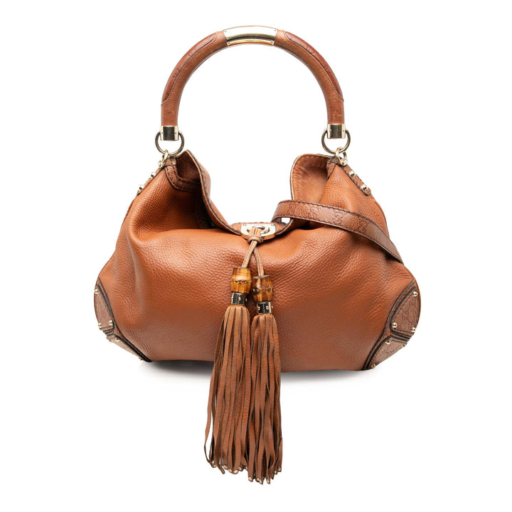Gucci Large Cuir Bamboo Indy Sac